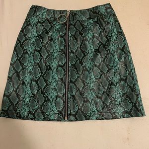 Nordstrom Green Snakeskin Skirt
